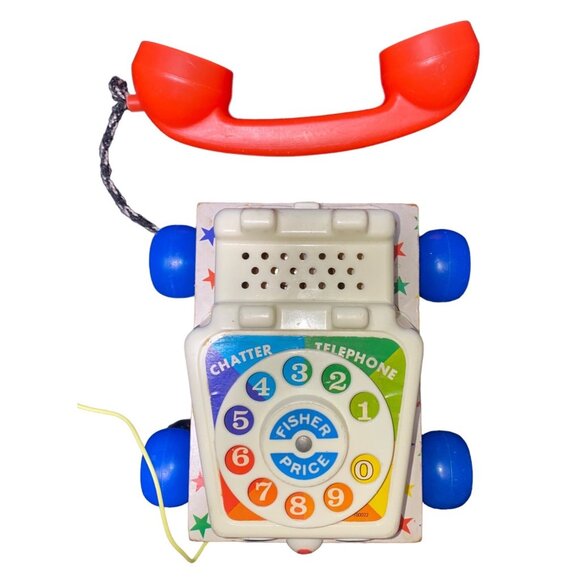 Fisher-Price Chatter Telephone Toy With Blue Wheels & Red Receiver - Picture 3 of 16